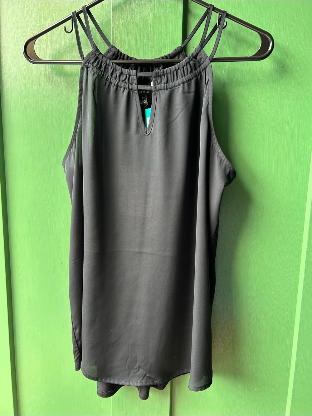 41 Hawthorn Black Sleeveless Tank Top with Double-Strap Detail